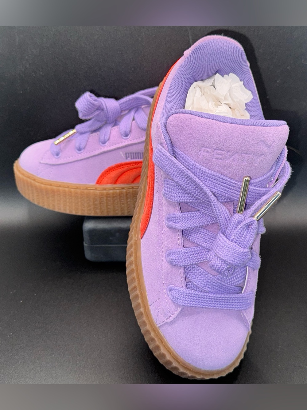 Puma Fenty Creeper Lavender Purple Platform Sneakers Sz 6.5 Rihanna Suede Neon - Picture 14 of 16